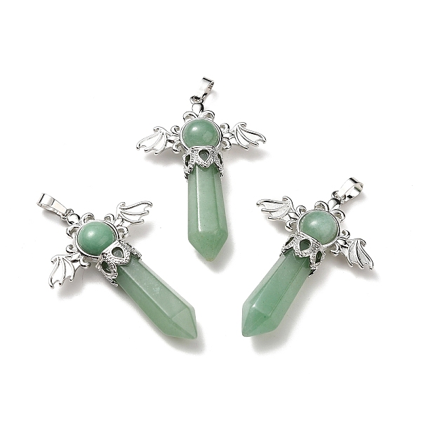 

PandaHall Natural Green Aventurine Pendants, Angel Charms, with Rack Plating Platinum Tone Brass Findings, Cadmium Free & Lead Free...