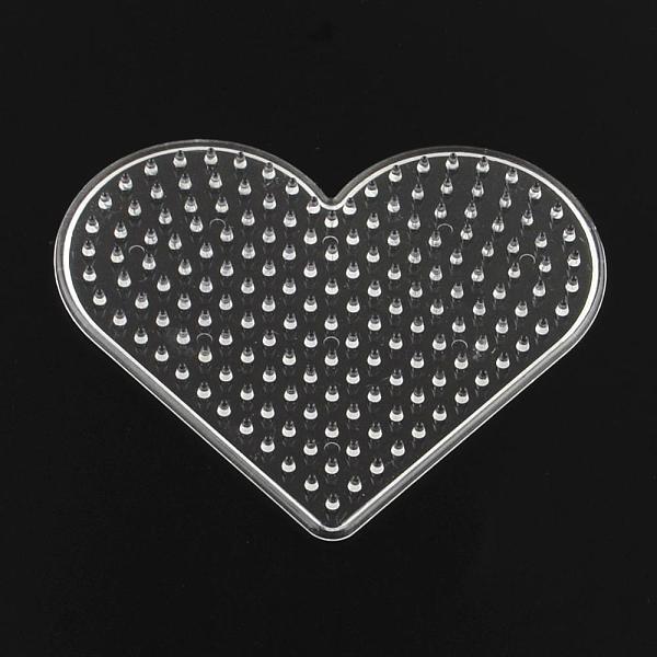 

PandaHall Heart ABC Plastic Pegboards used for 5x5mm DIY Fuse Beads, Clear, 80x93x5mm Plastic Heart Clear