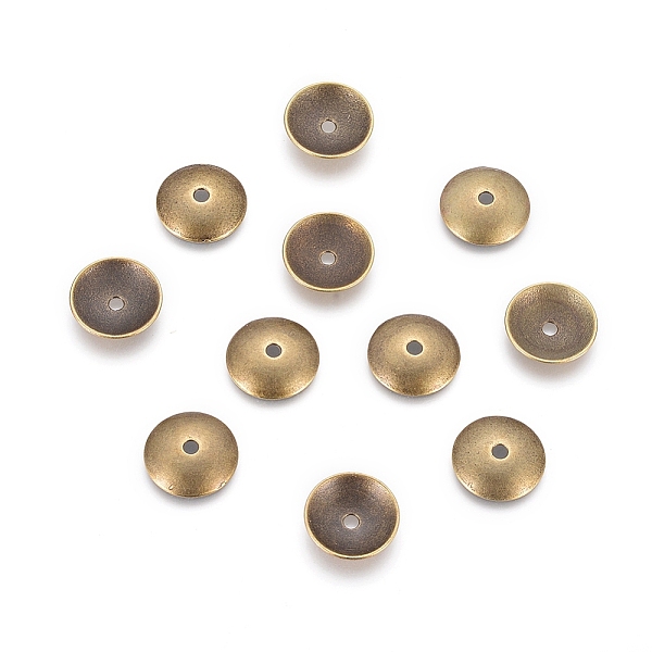 

PandaHall Alloy Beads, Lead Free and Cadmium Free, Caps, Antique Bronze Color, about 13mm in diameter, 1mm thick, hole: 2mm Alloy