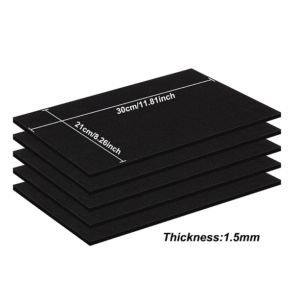 

PandaHall Sponge EVA Sheet Foam Paper Sets, With Adhesive Back, Antiskid, Rectangle, Black, 30x21x0.6cm Foam Rectangle Black