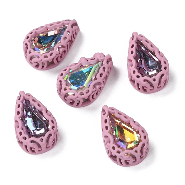 

PandaHall Sew on Rhinestone, Mocha Fluorescent Style, Glass Rhinestone, with Brass Findings, Garments Accessories, Teardrop, Mixed Color..., Purple