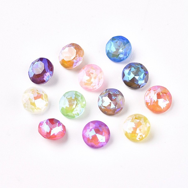 

PandaHall Faceted Glass Pointed Back Rhinestone Cabochons, Mocha Fluorescent StyleFlat Round, Mixed Color, 6x4mm Glass Rhinestone Flat Round..., Multicolor