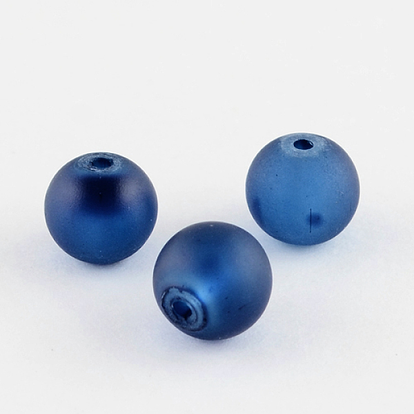 

PandaHall Transparent Glass Bead Strands, Frosted, Round, Marine Blue, 12mm, Hole: 1.3~1.6mm, about 70pcs/strand, 31.4 inch Glass Round Blue
