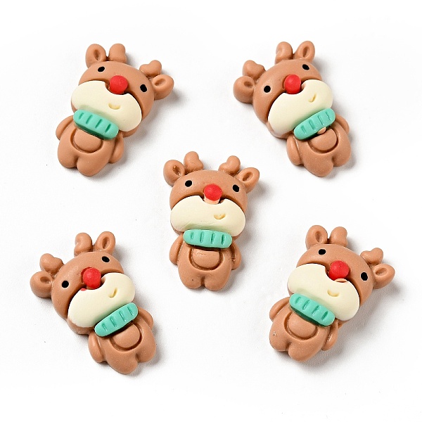 

PandaHall Opaque Christmas Resin Cabochons, Reindeer/Stag, Sandy Brown, 25x16.5x7.5mm Resin Deer
