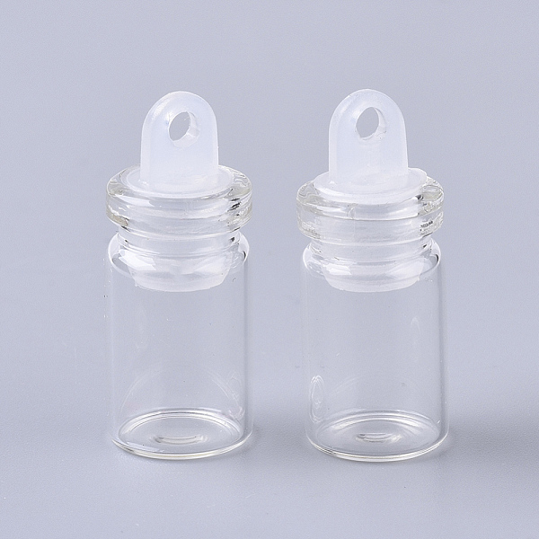 

PandaHall Glass Bottle Pendant Decoration, Wishing Bottle, with Plastic Plug, Clear, 24.5x10mm, Hole: 2mm, Capacity: 1ml(0.03 fl. oz) Glass...