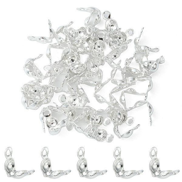 

PandaHall Brass Bead Tips, Calotte Ends, Clamshell Knot Cover, Silver, 7x4mm, Hole: 1mm, Inner Diameter: 3mm Brass