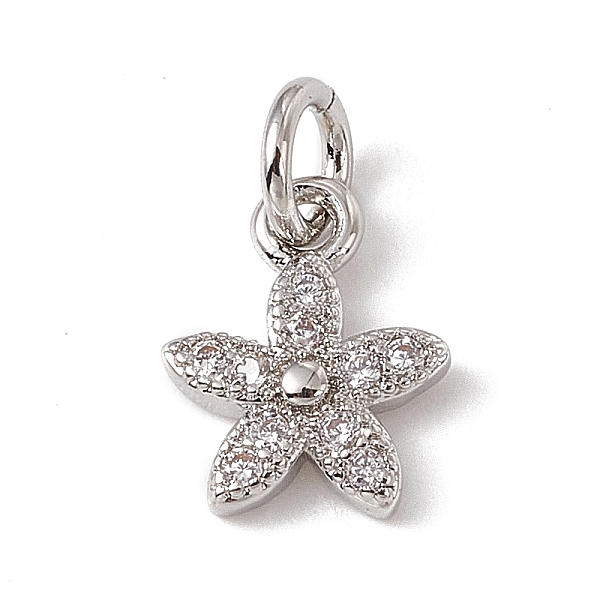 Brass Micro Pave Cubic Zirconia Charms