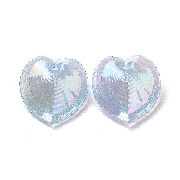 

PandaHall UV Plating Rainbow Iridescent Acrylic Pendants, Glitter, Heart Charm, Sky Blue, 30.5x30x11mm, Hole: 1.8mm Acrylic Heart