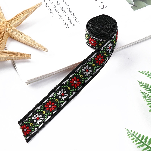 

PandaHall Polyester Ribbon, Clothing Ornament, Black, 3/4 inch(20mm) Polyester Flower Black