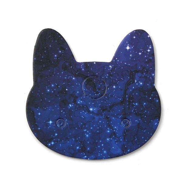 

PandaHall 100Pcs Cat Head Shape Paper Jewelry Earring Display Cards, Marine Blue, 3.5x3.5x0.05cm Paper Cat Shape