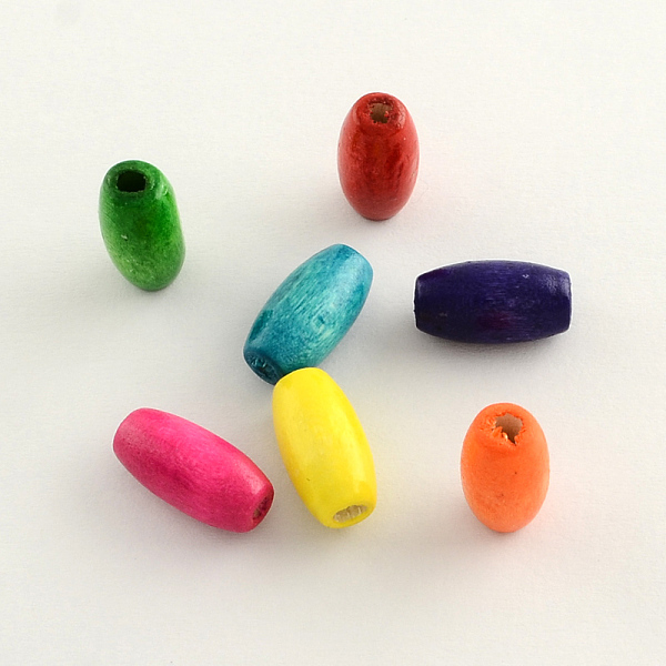 

PandaHall Dyed Natural Long Oval Wood Beads, Oval/Oblong, Lead Free, Mixed Color, 23x8~9mm, Hole: 2.5mm, about 2000pcs/1000g Maple Wood Oval..., Multicolor