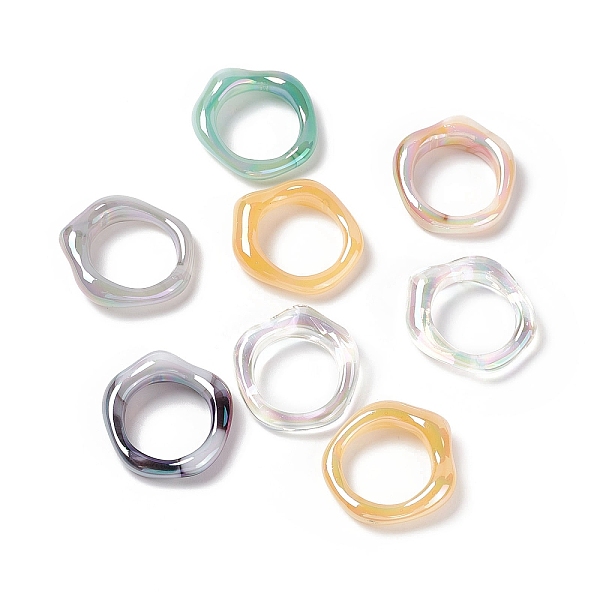 

PandaHall Opaque Acrylic Linking Rings, Irregular Ring, AB Color Plated, Mixed Color, 25x25.5x5.5mm, Inner Diameter: 16mm Acrylic Ring..., Multicolor