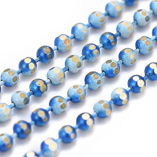 

PandaHall Electroplated Brass Faceted Ball Chains, Round, with Spool, Soldered, Blue, 1.5mm, about 164.04 Feet(50m)/roll Brass Blue