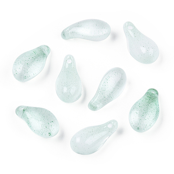 

PandaHall Glass Charms, Succulent, Teardrop, Pale Turquoise, 14.5x7.5x5mm, Hole: 1.2mm Glass Teardrop