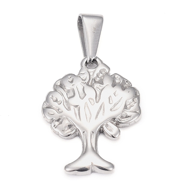 

PandaHall 304 Stainless Steel Pendants, Tree of Life, Stainless Steel Color, 21.5x16.5x2.5mm, Hole: 8x3.5mm 304 Stainless Steel Tree
