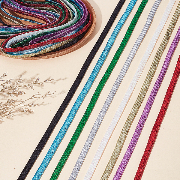 8 Pairs 8 Colors Sparkle Polyester Shoelaces