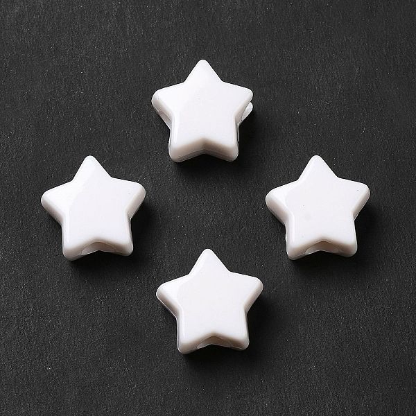 

PandaHall Opaque Acrylic Beads, Star, White, 12x12.5x7mm, Hole: 3.6mm, about 920pcs/500g Acrylic Star White