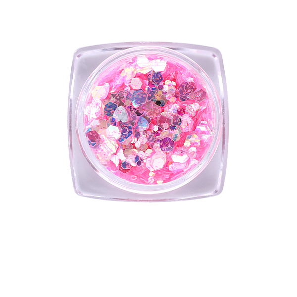 

PandaHall Shiny Nail Art Decoration Accessories, with Glitter Powder and Sequins, DIY Sparkly Paillette Tips Nail, Deep Pink...