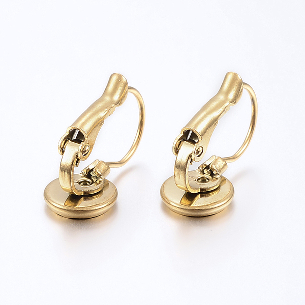 

PandaHall Ion Plating(IP) 304 Stainless Steel Leverback Earring Findings, Flat Round, Golden, Tray: 6mm, 17x8mm, Pin: 0.8mm 304 Stainless...