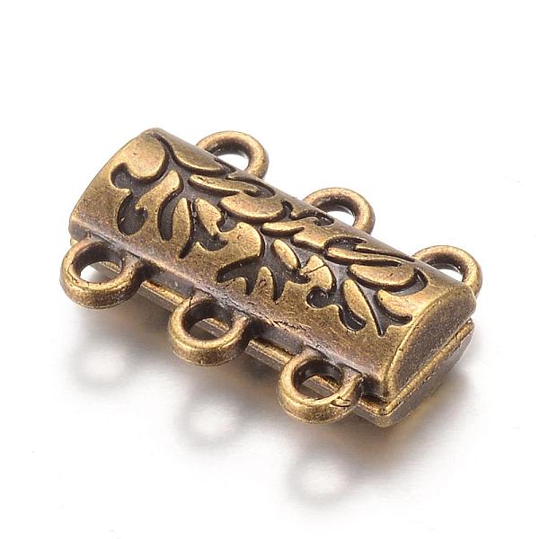 

PandaHall Alloy Magnetic Clasps with Loops, Antique Bronze, 14x19x6mm, Hole: 2mm Alloy Others