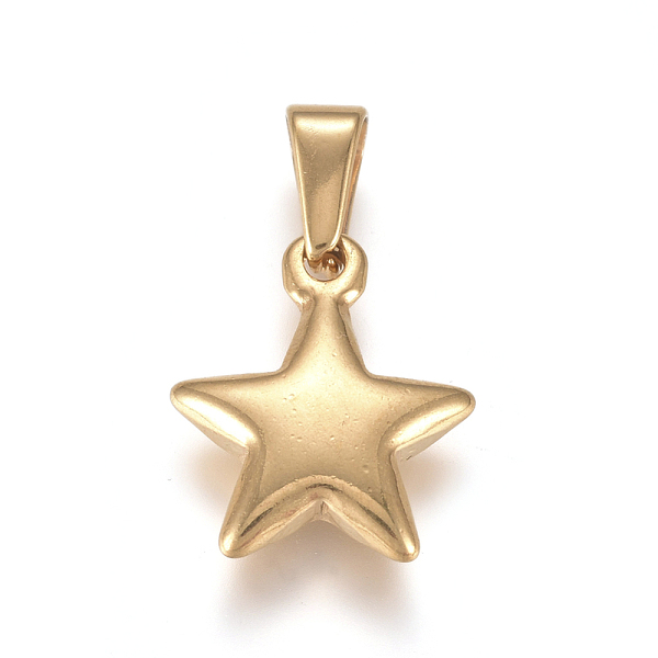 

PandaHall 304 Stainless Steel Charms, Star, Golden, 18x14.8x4.1mm, Hole: 3x6.8mm 304 Stainless Steel Star