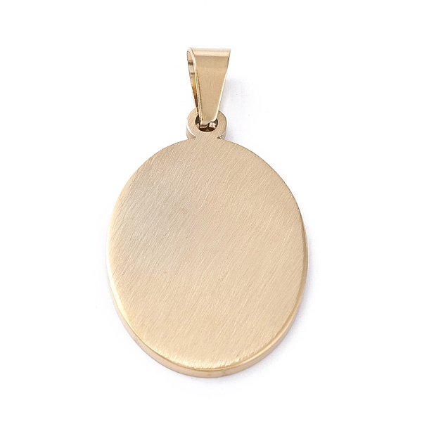 

PandaHall Vacuum Plating 304 Stainless Steel Pendants, Oval with Virgin Mary, Golden, 33.5x22x2mm, Hole: 9x4.3mm 304 Stainless Steel Oval