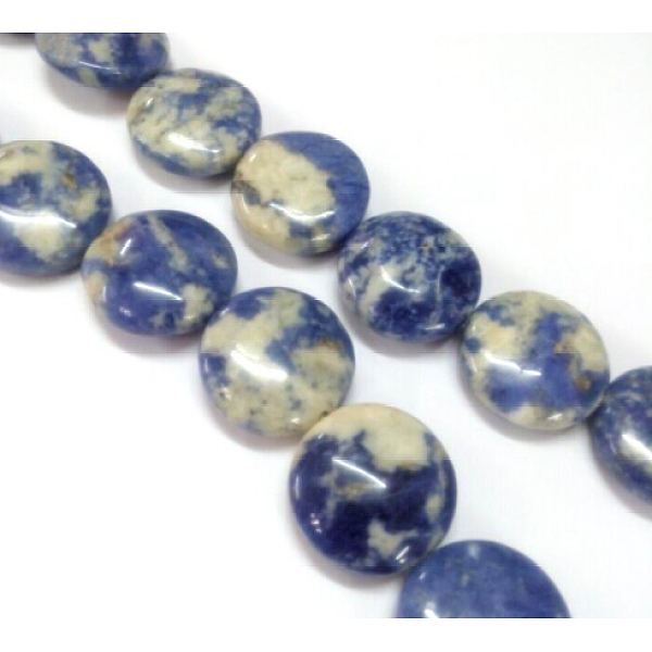 

PandaHall Natural Flat Round Sodalite Beads Strands, 20x7~9mm, Hole: 1mm, about 20pcs/strand, 15.74 inch Sodalite Flat Round