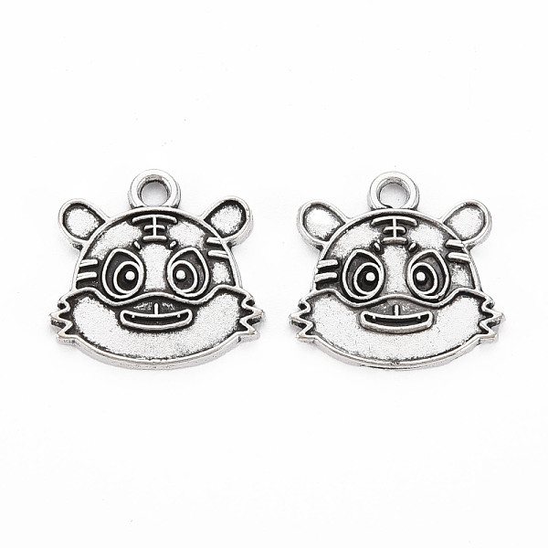 

PandaHall Tibetan Style Alloy Pendant Enamel Settings, Cadmium Free & Lead Free, Tiger, Antique Silver, 17x18x1.5mm, Hole: 2mm Alloy Tiger