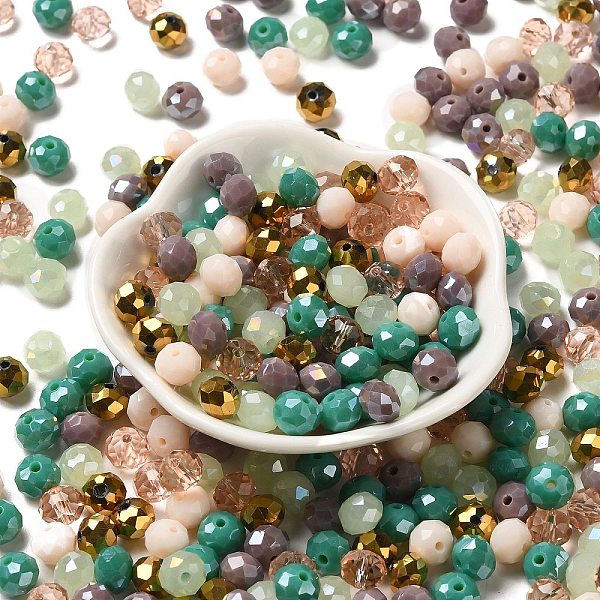 

PandaHall Glass Beads, Faceted, Rondelle, Blanched Almond, 8x6mm, Hole: 1mm, about 145pcs/60g Glass Rondelle
