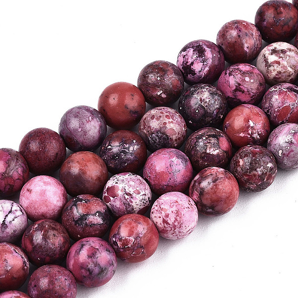 

PandaHall Natural American Turquoise Beads Strands, Round, Camellia, 6mm, Hole: 1mm, about 59~60pcs/strand, 15-1/8 inch(38.5cm) Natural..., Pink
