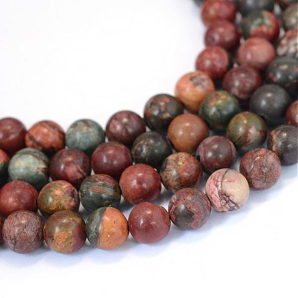 

PandaHall Natural Polychrome Jasper/Picasso Stone/Picasso Jasper Beads Strands, Round, 6~6.5mm, Hole: 1mm, about 63pcs/strand, 15.5 inch...