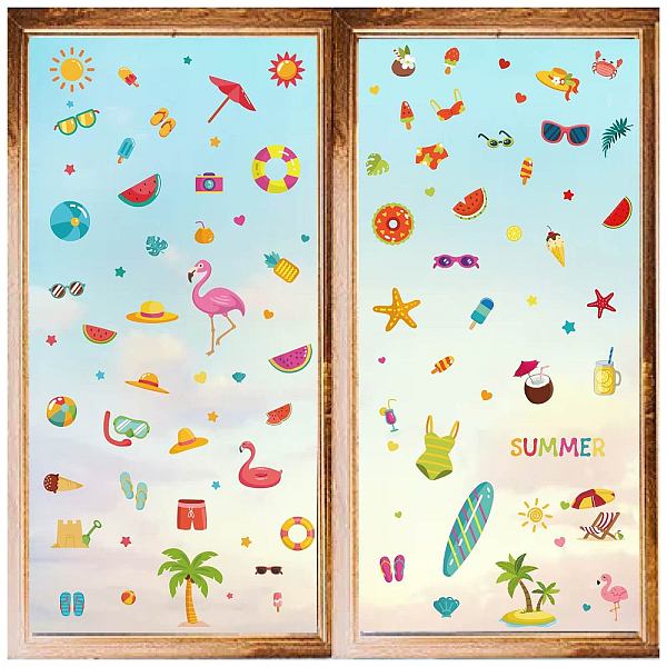 

PandaHall 8 Sheets 8 Styles PVC Waterproof Wall Stickers, Self-Adhesive Decals, for Window or Stairway Home Decoration, Mixed Shapes...