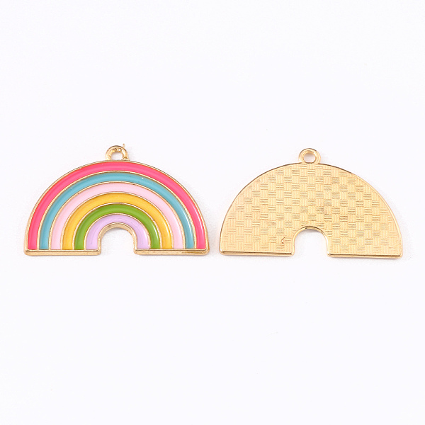

PandaHall Alloy Enamel Pendants, Rainbow, Light Gold, Colorful, 20x31.5x1.5mm, Hole: 1.8mm Alloy+Enamel Rainbow