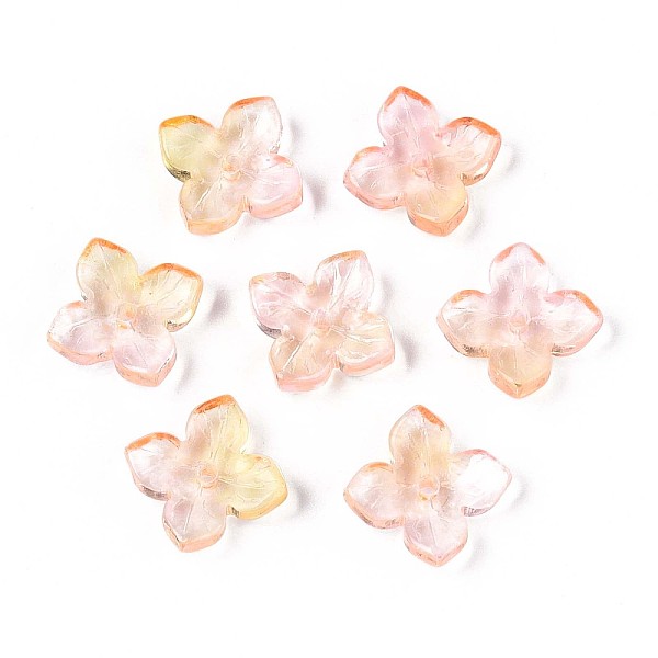Baking Painted Transparent Glass Bead Caps