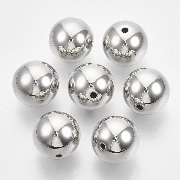 

PandaHall CCB Plastic Beads, Round, Gainsboro, 18x17mm, Hole: 2.5mm, 168pcs/500g Plastic Round Gray