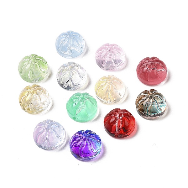 

PandaHall Transparent Spray Painted Glass Beads, Steamed Stuffed Bun Shape, Mixed Color, 12x8mm, Hole: 1.2mm Glass Food Multicolor