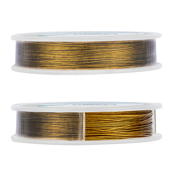 BENECREAT 50m 0.45mm 7-Strand Gold Nylon Coated Craft Jewelry Beading Wire Tiger Tail Beading Wire For Necklaces Bracelets Ring