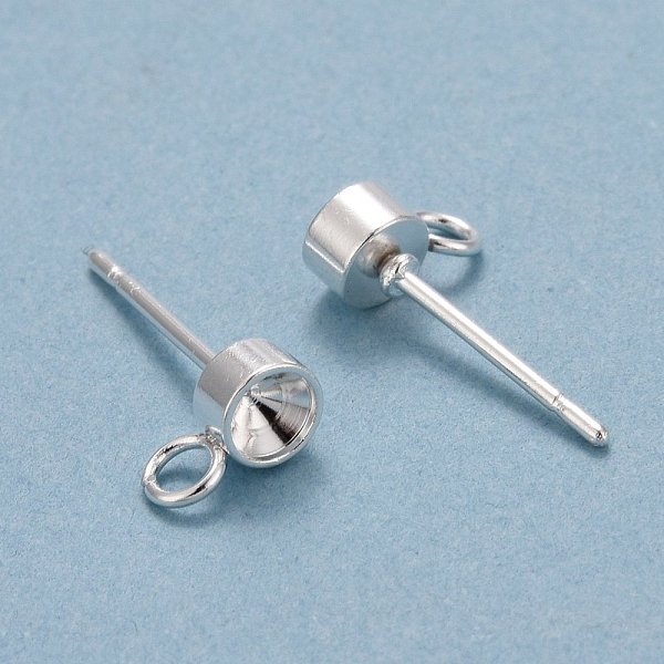 

PandaHall 304 Stainless Steel Stud Earring Findings, with Loop, For Pointed Back Rivoli Rhinestone , Silver, Tray: 3.5mm, 7x4x2mm, Hole: 2mm...