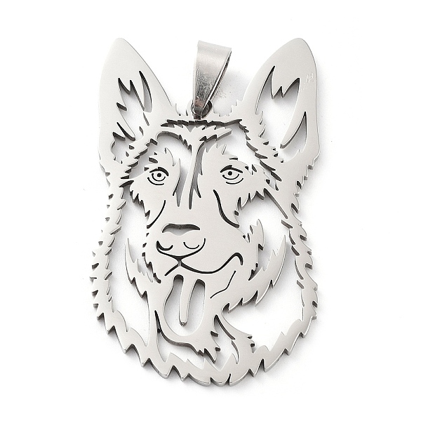 

PandaHall 201 Stainless Steel Big Pendants, Laser Cut, Wolf Charm, Stainless Steel Color, 50x29x1.5mm, Hole: 8.5x4.5mm 201 Stainless Steel...
