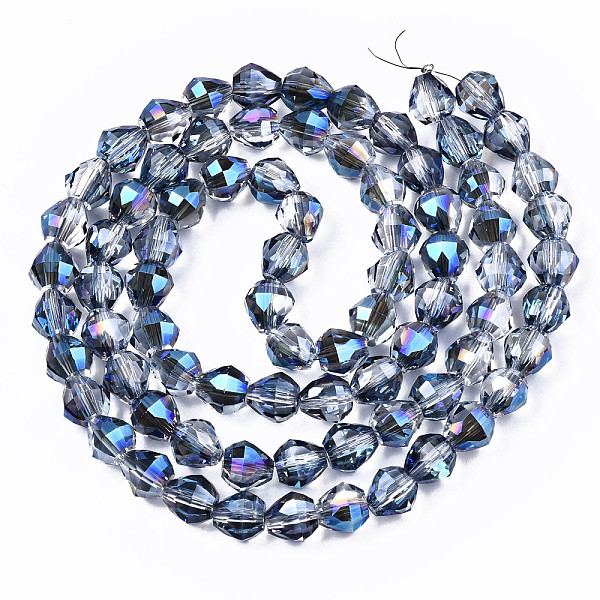 

PandaHall Electroplate Glass Beads Strands, Faceted Teardrop, Mixed Color, 8x8mm, Hole: 1.4mm, about 80~82pcs/strand, 24.41~25.19 inch..., Multicolor