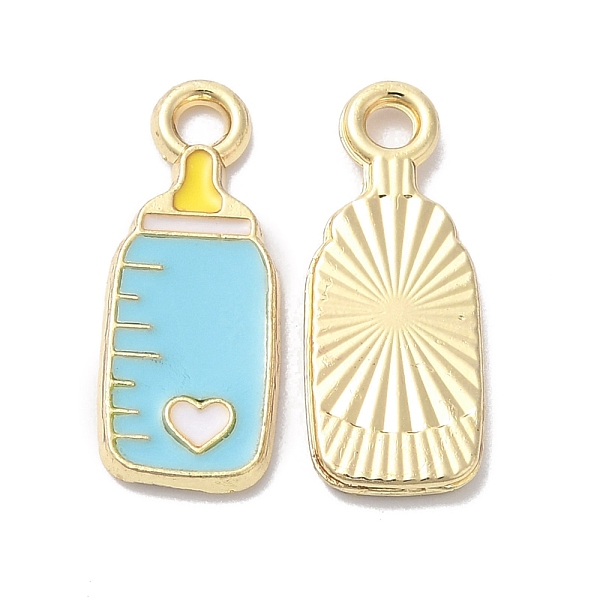 

PandaHall Alloy Enamel Pendants, Golden, Feeding Bottle Charm, Sky Blue, 18x7x1.5mm, Hole: 1.8mm Alloy+Enamel Bottle Blue