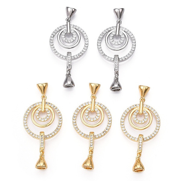 

PandaHall Brass Micro Pave Clear Cubic Zirconia Fold Over Clasps, Round, Mixed Color, Clasp: 14.5x2.5x7.5mm, Round: 27x22x3mm, Clasp...
