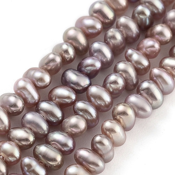 

PandaHall Natural Cultured Freshwater Pearl Beads Strands, Rondelle, Rosy Brown, 2.8~3.2mm, Hole: 0.5mm, about 66pcs/strand, 7.68 inch...