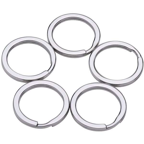 

PandaHall 5pcs 304L Stainless Steel Key Chain Clasp Findings, Stainless Steel Color, 32mm 304 Stainless Steel Ring