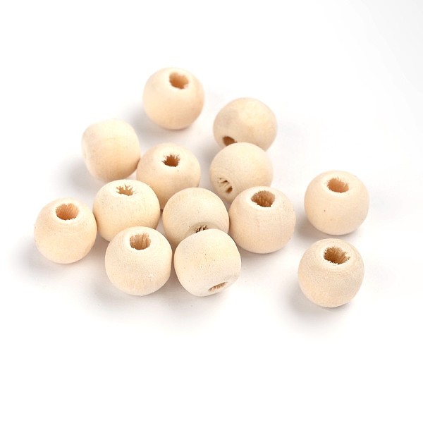 

PandaHall Natural Unfinished Wood Beads, Round Wooden Large Hole Beads for Craft Making, Navajo White, 10mm, Hole: 4mm, about 5000pcs/1000g..., Orange