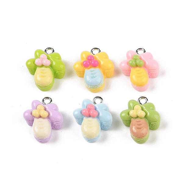 

PandaHall Opaque Resin Pendants, Macaron Color Charms with Platinum Plated Iron Loops, Mixed Color, Tree, 15x19x8mm, Hole: 2mm Iron+Resin..., Multicolor
