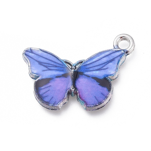 

PandaHall Alloy Enamel Pendants, Cadmium Free & Lead Free, Butterfly, Platinum, Blue Violet, 20x12.5x2.2mm, Hole: 1.6mm Alloy+Enamel..., Purple