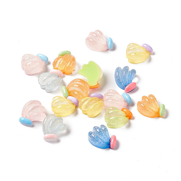 

PandaHall Opaque Resin Cabochons, with Glitter Powder, Banana, Mixed Color, 14x11x7.5mm Resin Food Multicolor
