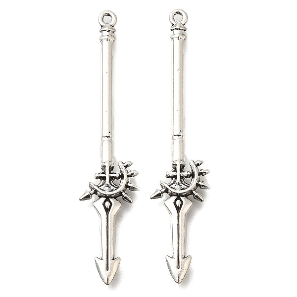 

PandaHall Tibetan Style Alloy Big Pendants, Cadmium Free & Lead Free, Halberd Charm, Antique Silver, 58x12x3mm, Hole: 1.5mm, about...