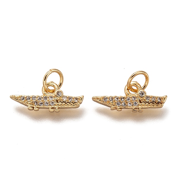 

PandaHall Brass Micro Pave Clear Cubic Zirconia Charms, Cadmium Free & Lead Free, Long-Lasting Plated, Alligator Shape, Golden, 6.5x15x2mm...
